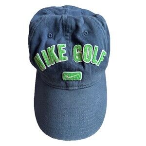 Nike Men’s Hat Cap Blue Green Logo W/White Embroidered Swoosh Clean Retro Y2K